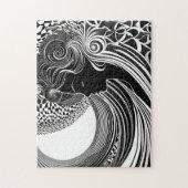 Black & White Muse: Moderne vrouw verloren in geda Legpuzzel (Verticaal)