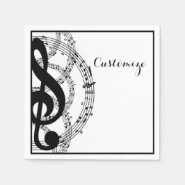 Black & White Music 2 Napkins Servet