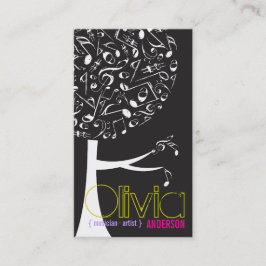 Black White Music Musical Notes Song Sing Pop Tree Visitekaartje