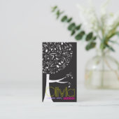 Black White Music Musical Notes Song Sing Pop Tree Visitekaartje (Staand voorkant)