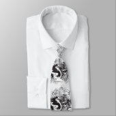 Black/White Music Necktie Stropdas (Gebonden)