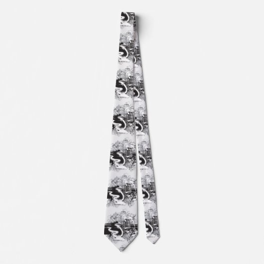 Black/White Music Necktie Stropdas (Voorkant)