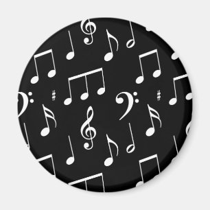 Black & White Music Note Magnet