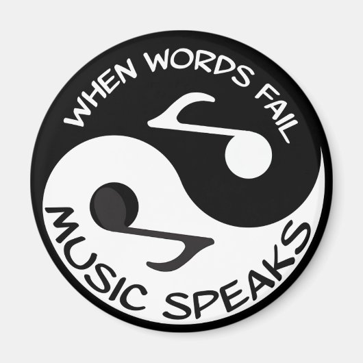 Black White Music Note Modern Musical Magneet (Voorkant)