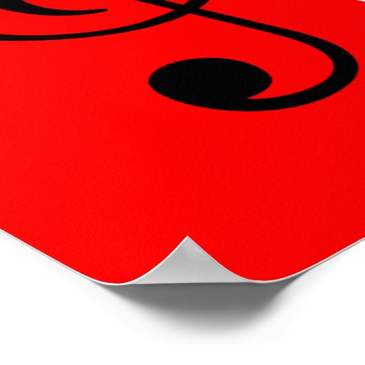 black white music treble clef poster (Hoek)