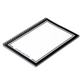 Black White Name Monogram Notitieboek (Linkerzijde)