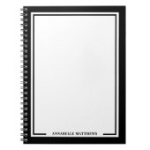 Black White Name Monogram Notitieboek (Voorkant)