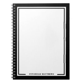 Black White Name Monogram Notitieboek