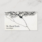 Black White Neuroloog Visitekaartje met Neuron (Voorkant)