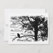 Black & White Nevermore Raven Silhouette Kaart (Voorkant)