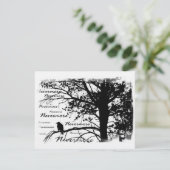 Black & White Nevermore Raven Silhouette Kaart (Staand voorkant)