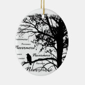 Black & White Nevermore Raven Silhouette Keramisch Ornament (Rechts)