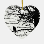 Black & White Nevermore Raven Silhouette Keramisch Ornament (Voorkant)