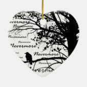 Black & White Nevermore Raven Silhouette Keramisch Ornament (Achterkant)