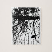 Black & White Nevermore Raven Silhouette Legpuzzel (Verticaal)