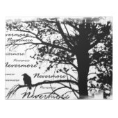 Black & White Nevermore Raven Silhouette Notitieblok (Voorkant)