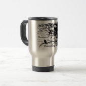 Black & White Nevermore Silhouette Raven Reisbeker (Voorkant links)