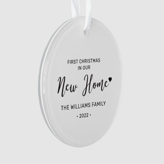 Black & White New Home Eerste kerstfoto Ornament (voorkant)