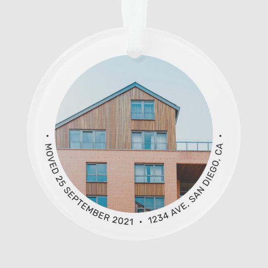 Black & White New Home Eerste kerstfoto Ornament (achterkant)