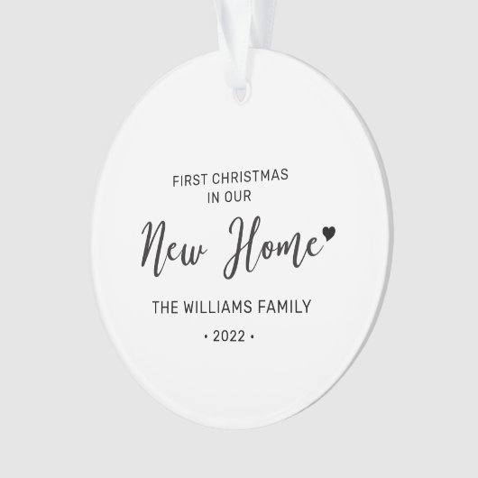 Black & White New Home Eerste kerstfoto Ornament (voorkant)