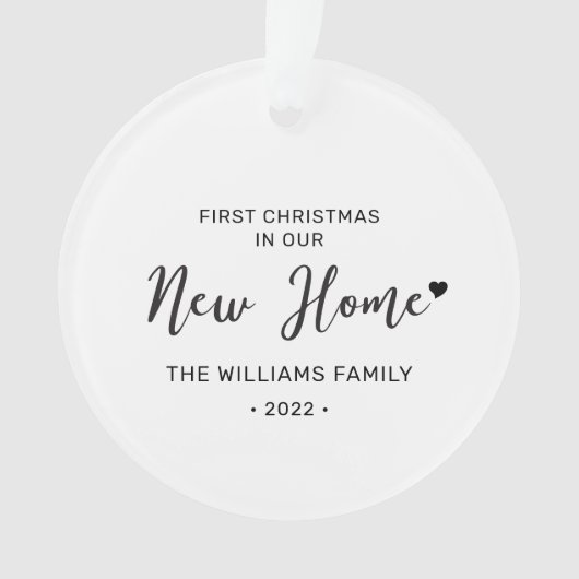 Black & White New Home Eerste kerstfoto Ornament (voorkant)