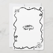 Black White New Year Cheer Hand Drawn Sketch Party Kaart (Achterkant)