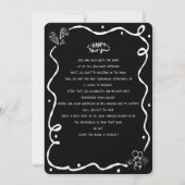 Black White New Year Cheer Photo Hand Drawn Doodle Feestdagenkaart (Achterkant)