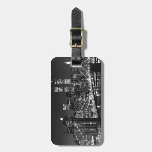 Black & White New York City Bagagelabel (Voorkant verticaal)