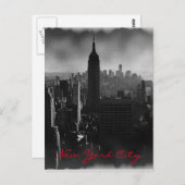 Black & White New York City Briefkaart (Voorkant / Achterkant)