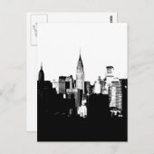 Black & White New York City Briefkaart (Voorkant / Achterkant)