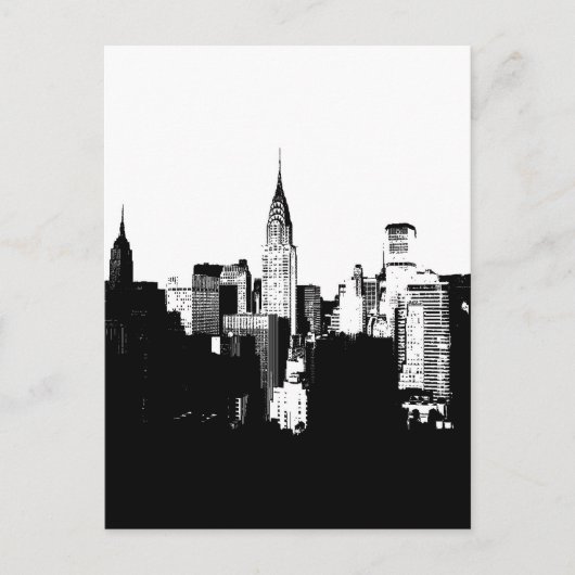Black & White New York City Briefkaart (Voorkant)