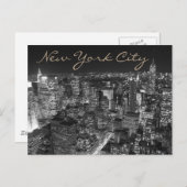 Black & White New York City Briefkaart (Voorkant / Achterkant)