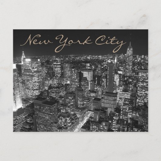 Black & White New York City Briefkaart (Voorkant)