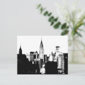 Black & White New York City Briefkaart (Staand voorkant)