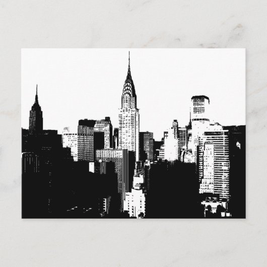 Black & White New York City Briefkaart (Voorkant)