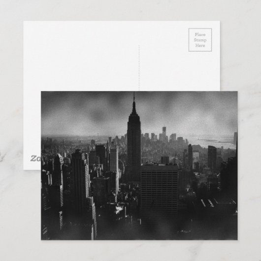 Black & White New York City Briefkaart (Voorkant / Achterkant)