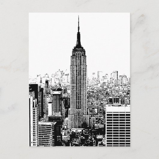 Black & White New York City Briefkaart (Voorkant)