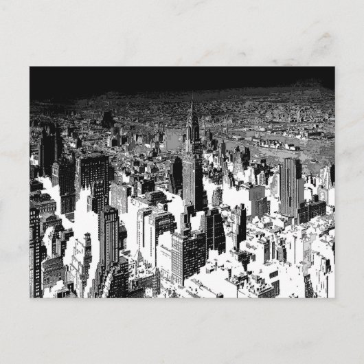 Black & White New York City Briefkaart (Voorkant)