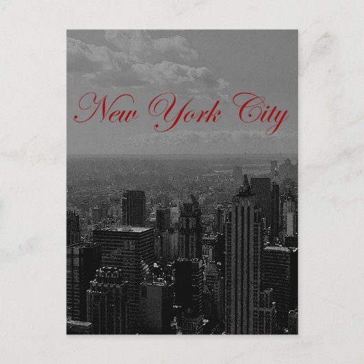 Black White New York City Briefkaart (Voorkant)