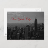Black White New York City Briefkaart (Voorkant / Achterkant)