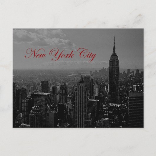 Black White New York City Briefkaart (Voorkant)