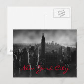 Black & White New York City Briefkaart (Voorkant / Achterkant)