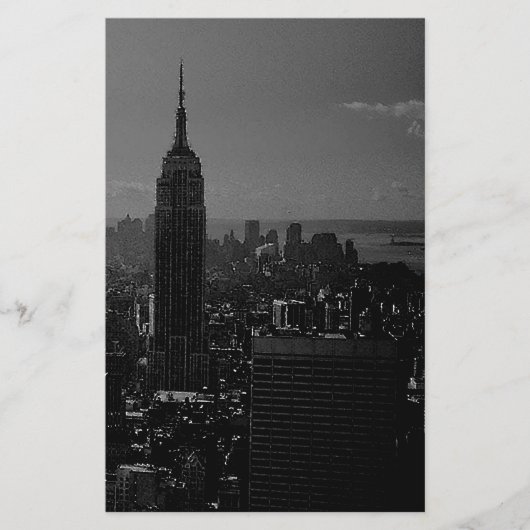 Black White New York City Briefpapier (Voorkant)