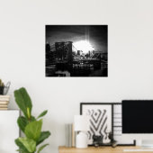 Black & White New York City Brooklyn Bridge Poster (Thuiskantoor)