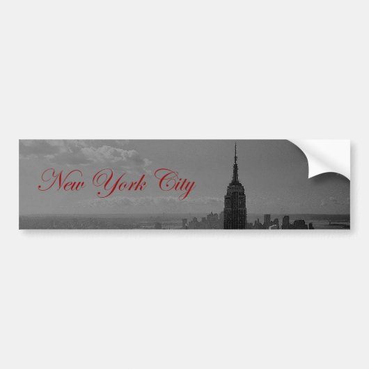 Black White New York City Bumpersticker (Voorkant)