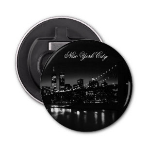 Black & White New York City Button Flesopener