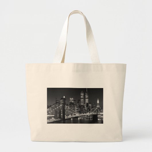 Black & White New York City Grote Tote Bag (Voorkant)
