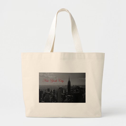 Black White New York City Grote Tote Bag (Voorkant)
