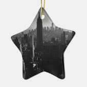 Black & White New York City Keramisch Ornament (Links)