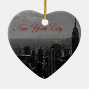 Black White New York City Keramisch Ornament